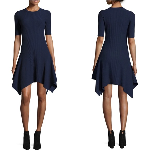 OPENING CEREMONY Eclipse Delta Marine Rib Knit Handkerchief Hem Dress $375 EUC S - Picture 12 of 12